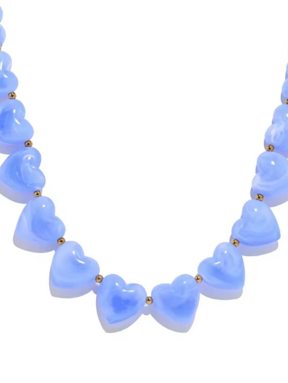 NWT Blue Heart Bead Necklace - Elegant Women's Jewelry